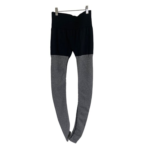 Spiritual Gangster Contrast Grey & Black Ribbed Leggings - Picture 1 of 4